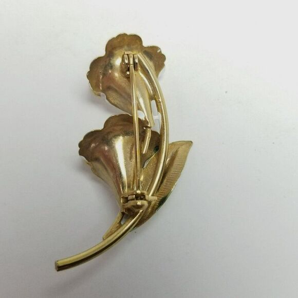 Vintage Blue Polka Dot Enamel Flower Brooch Retro 50s 60s Style Lapel Pin Estate - Picture 3 of 6